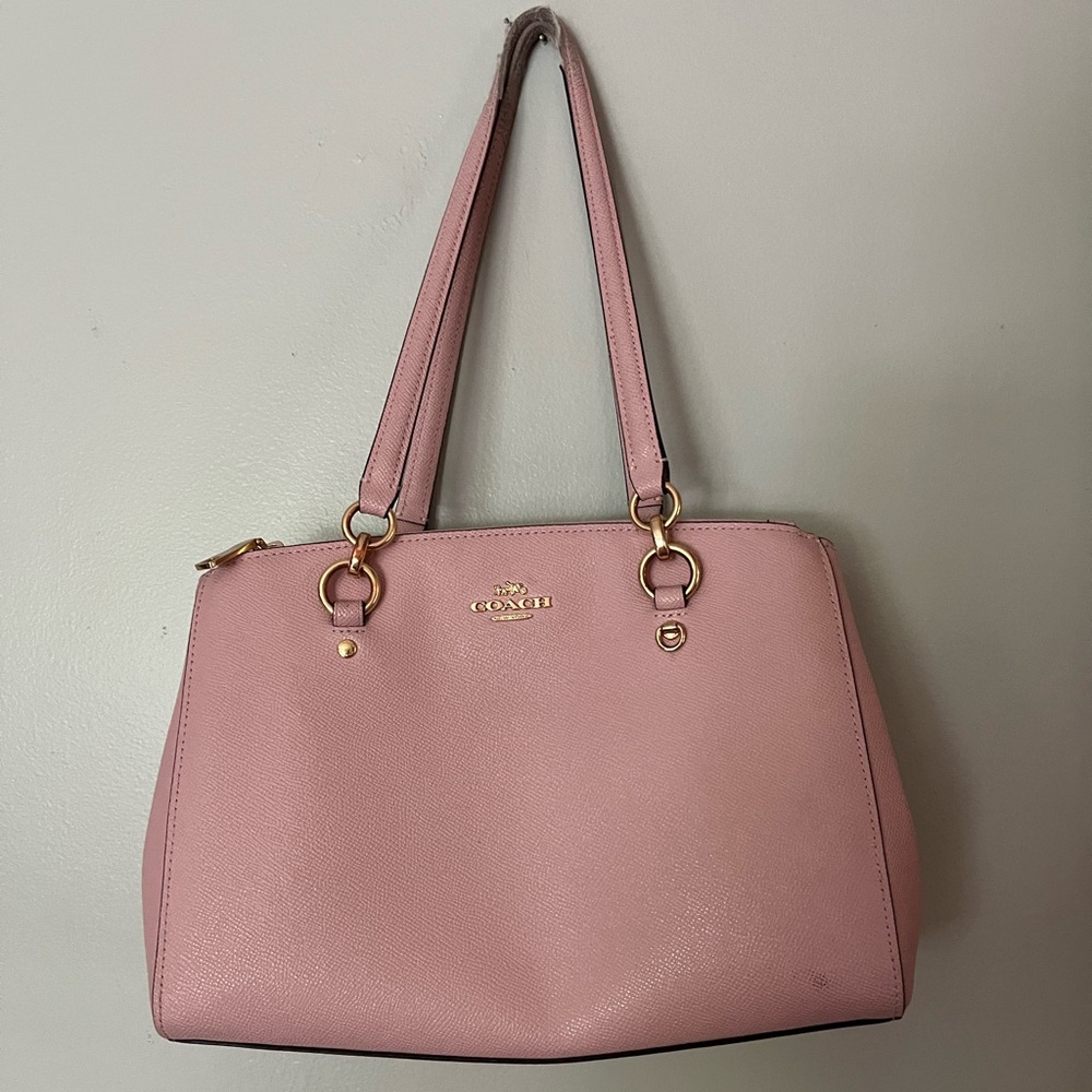 Coach Pink Shoulder Bag with Gold Hardware